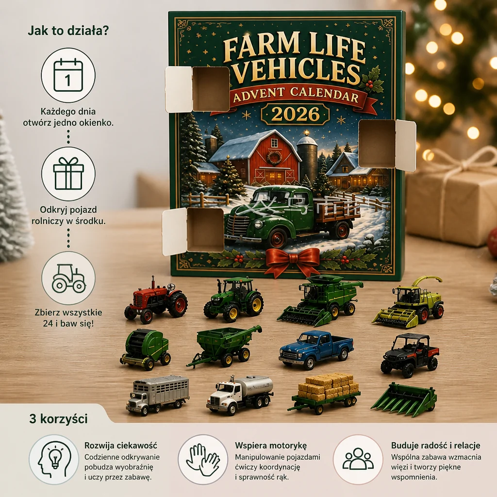 Adventskalender met landbouwvoertuigen 24 dagen