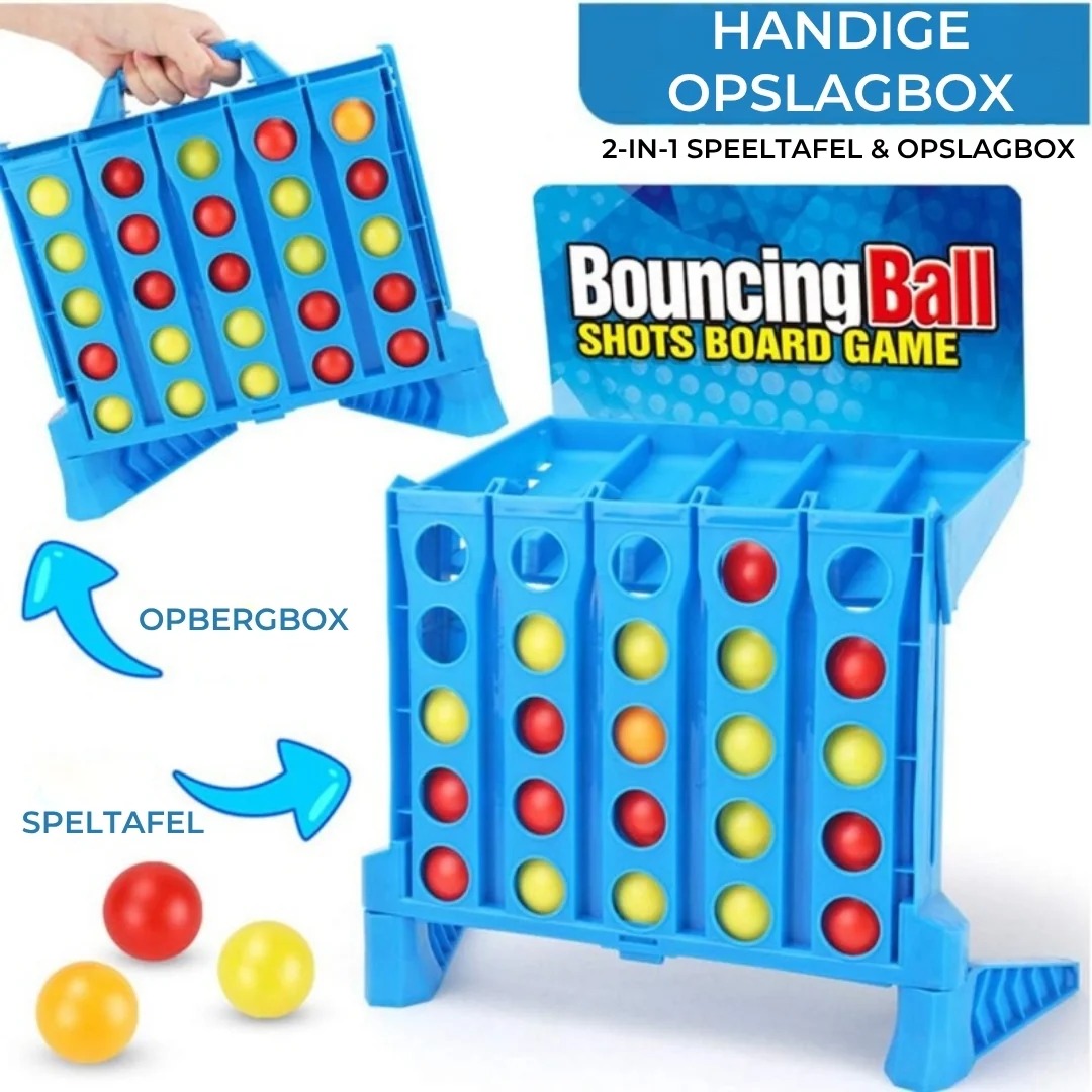 4 op een rij stuiterspel met ballen