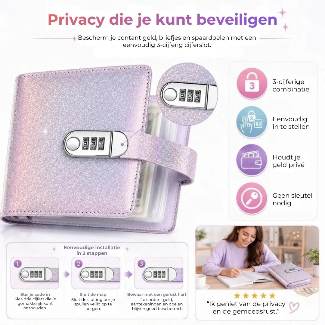 Spaarbinder met codeslot