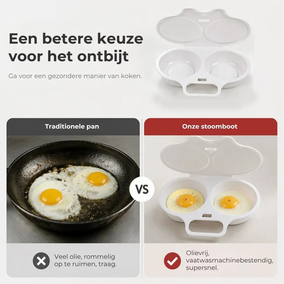 Magnetron eierkoker met deksel en handvat