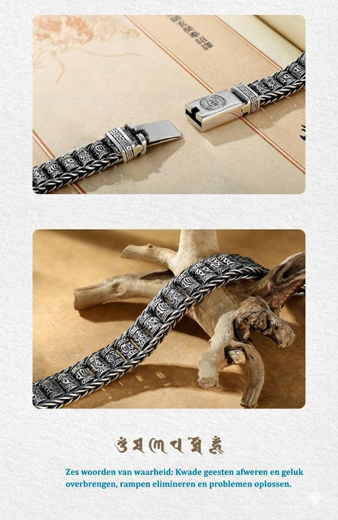 Tibetaans gebedswiel armband – 925 sterling zilver