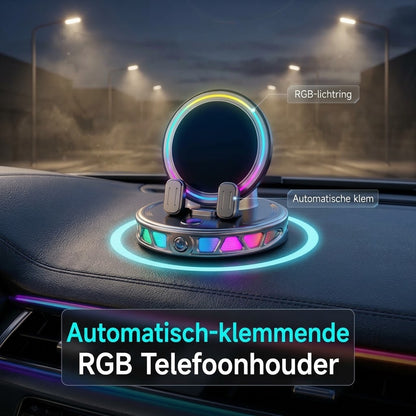 Autohouder met draadloos opladen 360 graden rotatie en RGB verlichting
