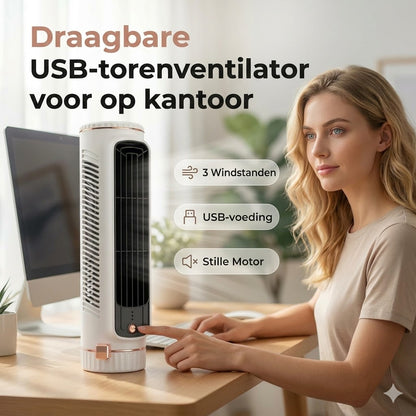 Draagbare USB-torenventilator met 3 snelheden