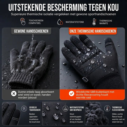 Warme thermische handschoenen met touchscreen en antislipgrip