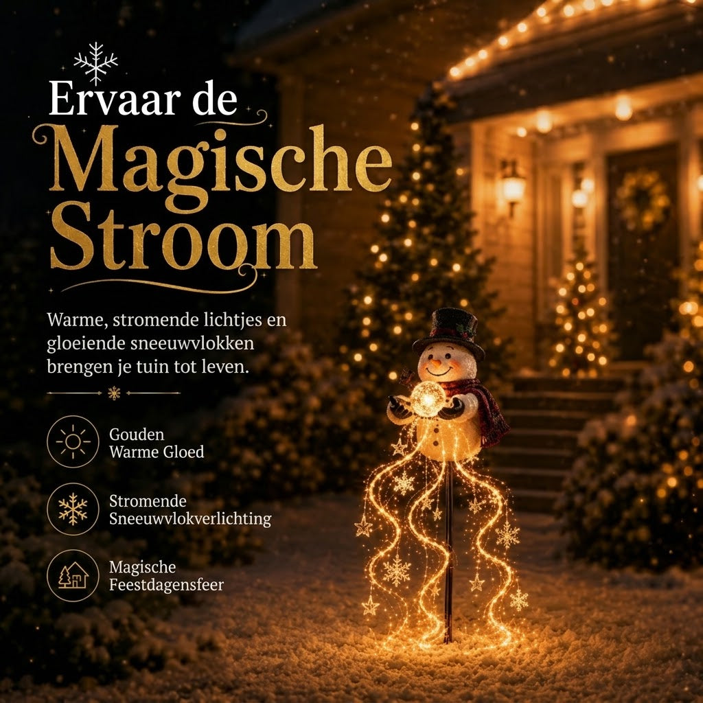 Snowman Magic Fountain LED tuinlamp