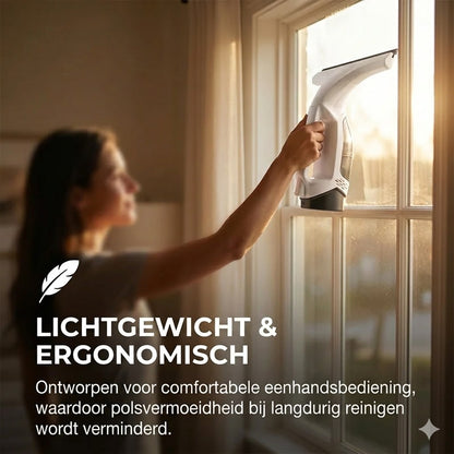 Elektrische raamstofzuiger met verlengstang
