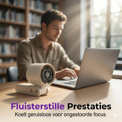 Draagbare handventilator met digitaal LED-display