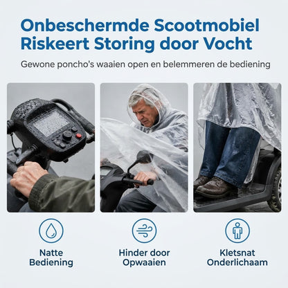 Extra grote waterdichte PVC regenponcho voor scootmobielen