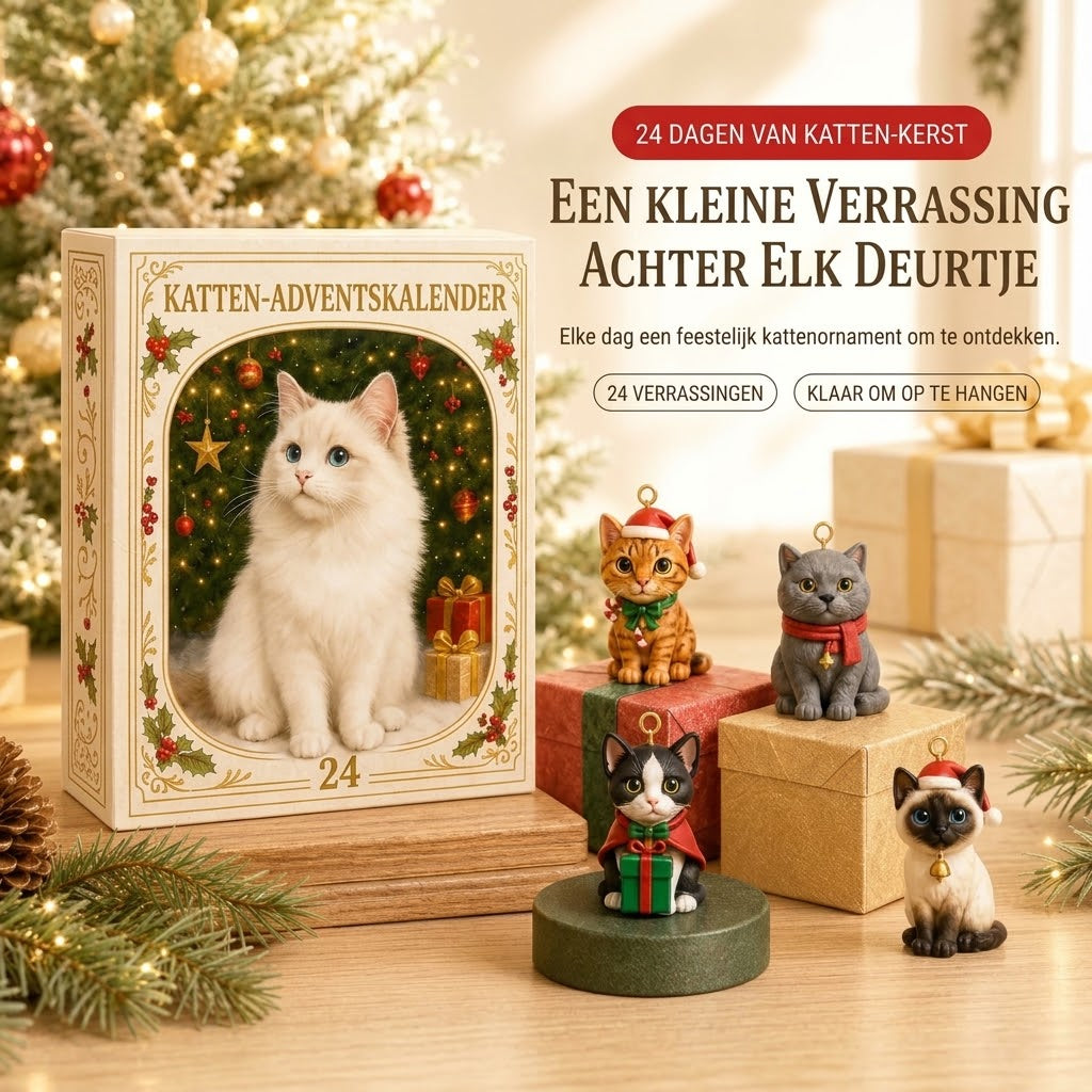 3D katten adventskalender met verrassingsdoosjes