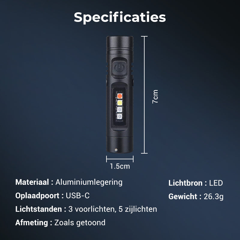 Multifunctionele Mini Zaklamp van Aluminiumlegering