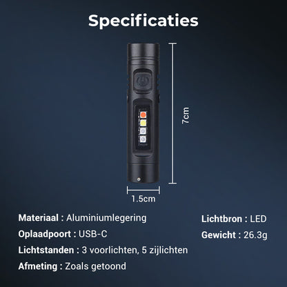 Multifunctionele Mini Zaklamp van Aluminiumlegering
