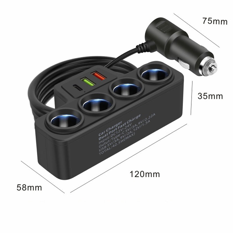 7-in-1 sigarettenaanstekeradapter