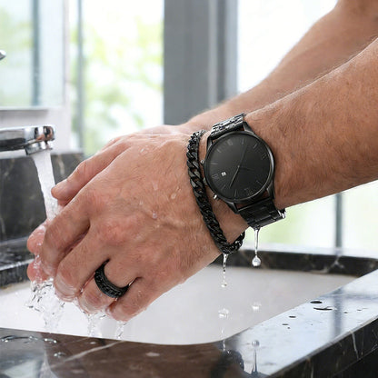 Minimalistisch quartzhorloge voor heren met datumweergave