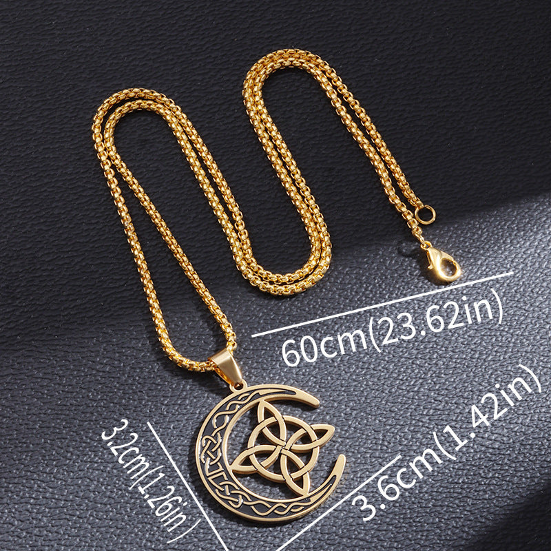 Keltische maan hanger ketting