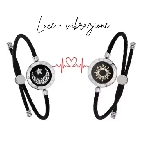Zon & Maan Paararmband met Nachtlicht
