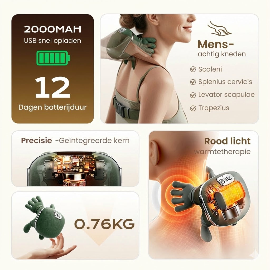 De beste draagbare nekmassager – 3 keer meer ontspanning!