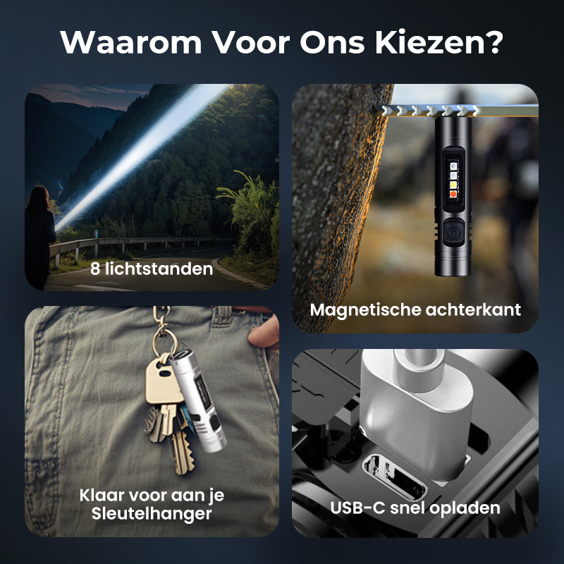 Multifunctionele Mini Zaklamp van Aluminiumlegering