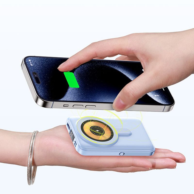 Magnetische draadloze powerbank 10000mAh snellader met telefoonhouder