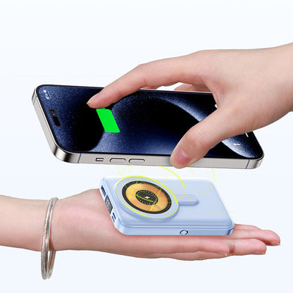 Magnetische draadloze powerbank 10000mAh snellader met telefoonhouder