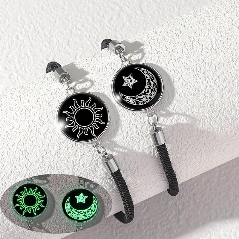 Zon & Maan Paararmband met Nachtlicht