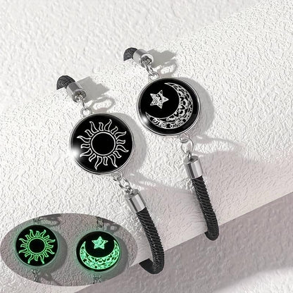 Zon & Maan Paararmband met Nachtlicht