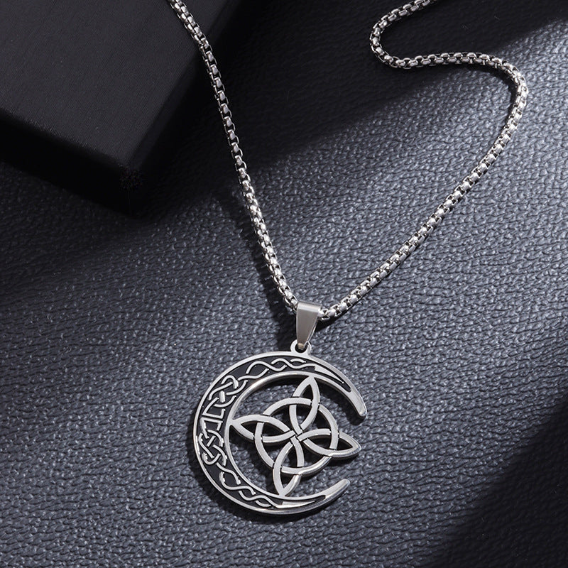 Keltische maan hanger ketting