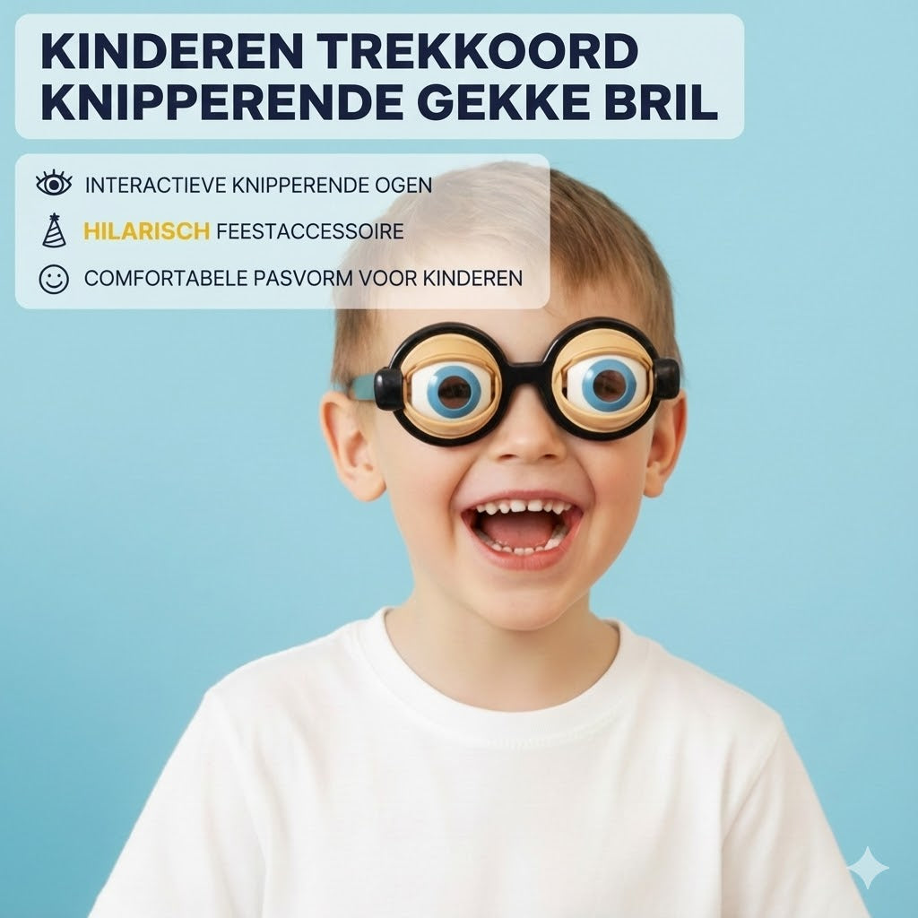 Grappige bril met knipogend oogmechanisme