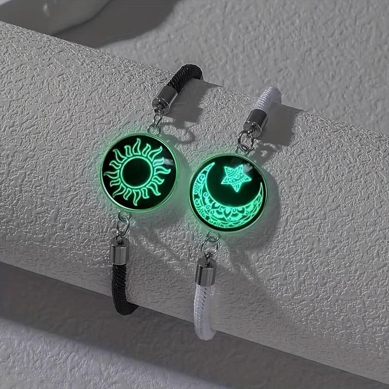 Zon & Maan Paararmband met Nachtlicht