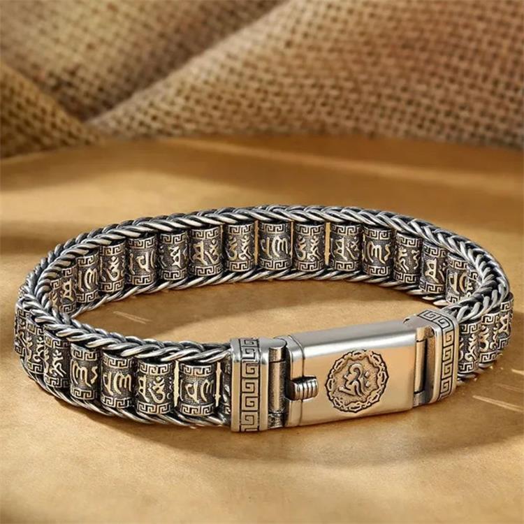 Tibetaans gebedswiel armband – 925 sterling zilver
