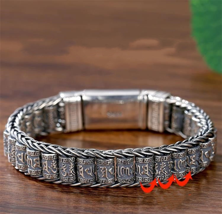Tibetaans gebedswiel armband – 925 sterling zilver