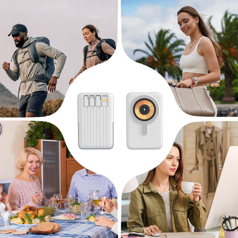 Magnetische draadloze powerbank 10000mAh snellader met telefoonhouder