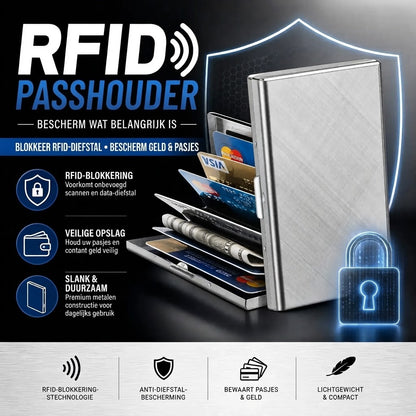 RVS RFID creditcardhouder met 10 vakken