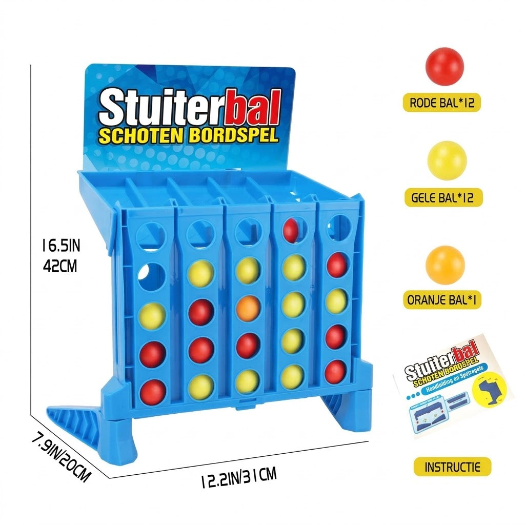4 op een rij stuiterspel met ballen