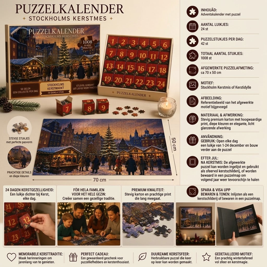 Kerst puzzel adventskalender 24 dagen