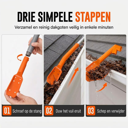 Ergonomische dakgootreiniger