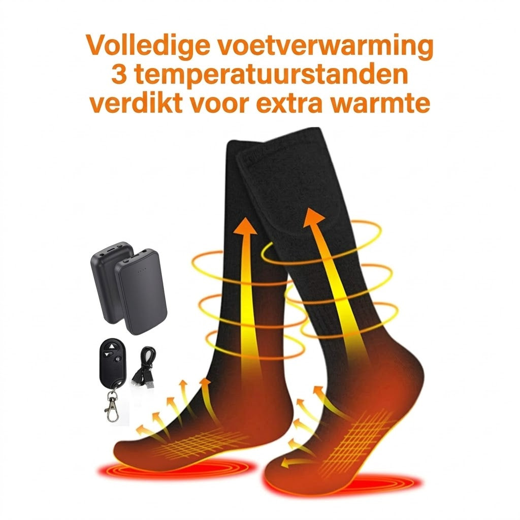 Waterbestendige elektrisch verwarmde wintersokken