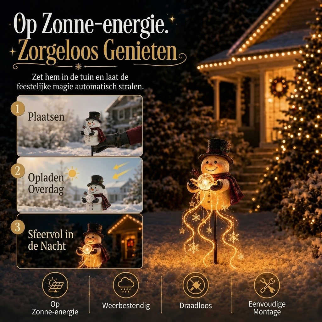 Snowman Magic Fountain LED tuinlamp