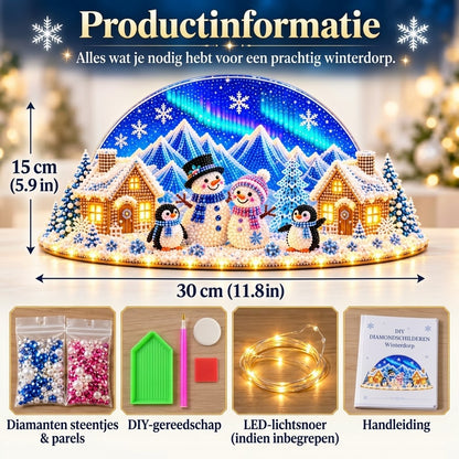 DIY winterwonderland met strass steentjes en pareldetails