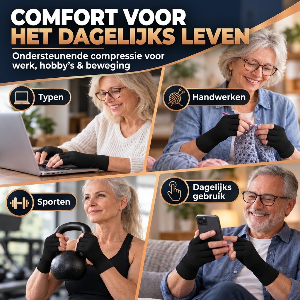 Compressiehandschoenen met koper 1 paar
