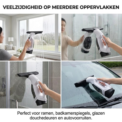 Elektrische raamstofzuiger met verlengstang