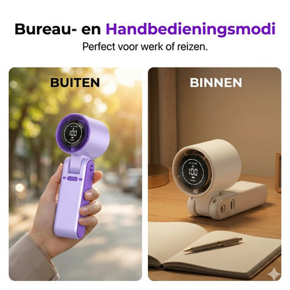 Draagbare handventilator met digitaal LED-display