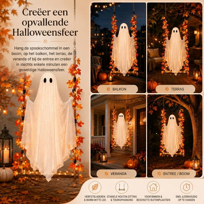 Hangende spookschommel met LED verlichting voor Halloween