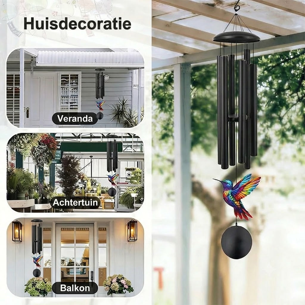 Vintage metalen herdenkingswindgong voor in de tuin
