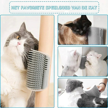 Zelfreinigende Katten Massageborstel voor Hoeken