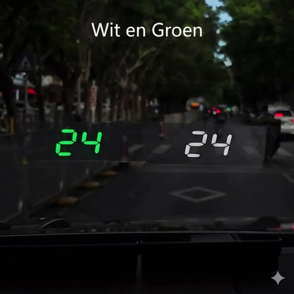 Snelheidsmeter met head-up display