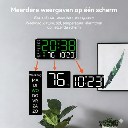 Multifunctionele decoratieve LED digitale wandklok