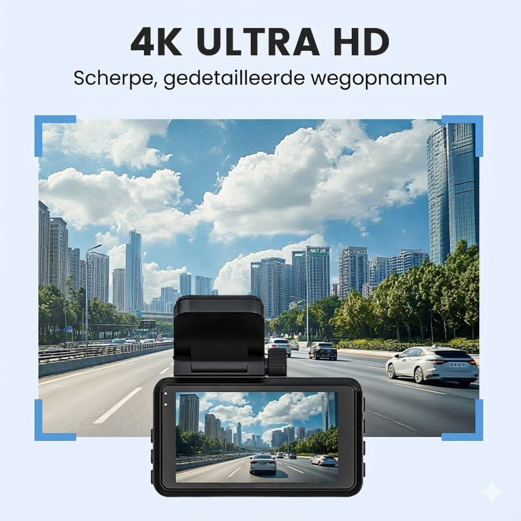 4K Ultra HD Dashcam met Wifi & Nachtzicht