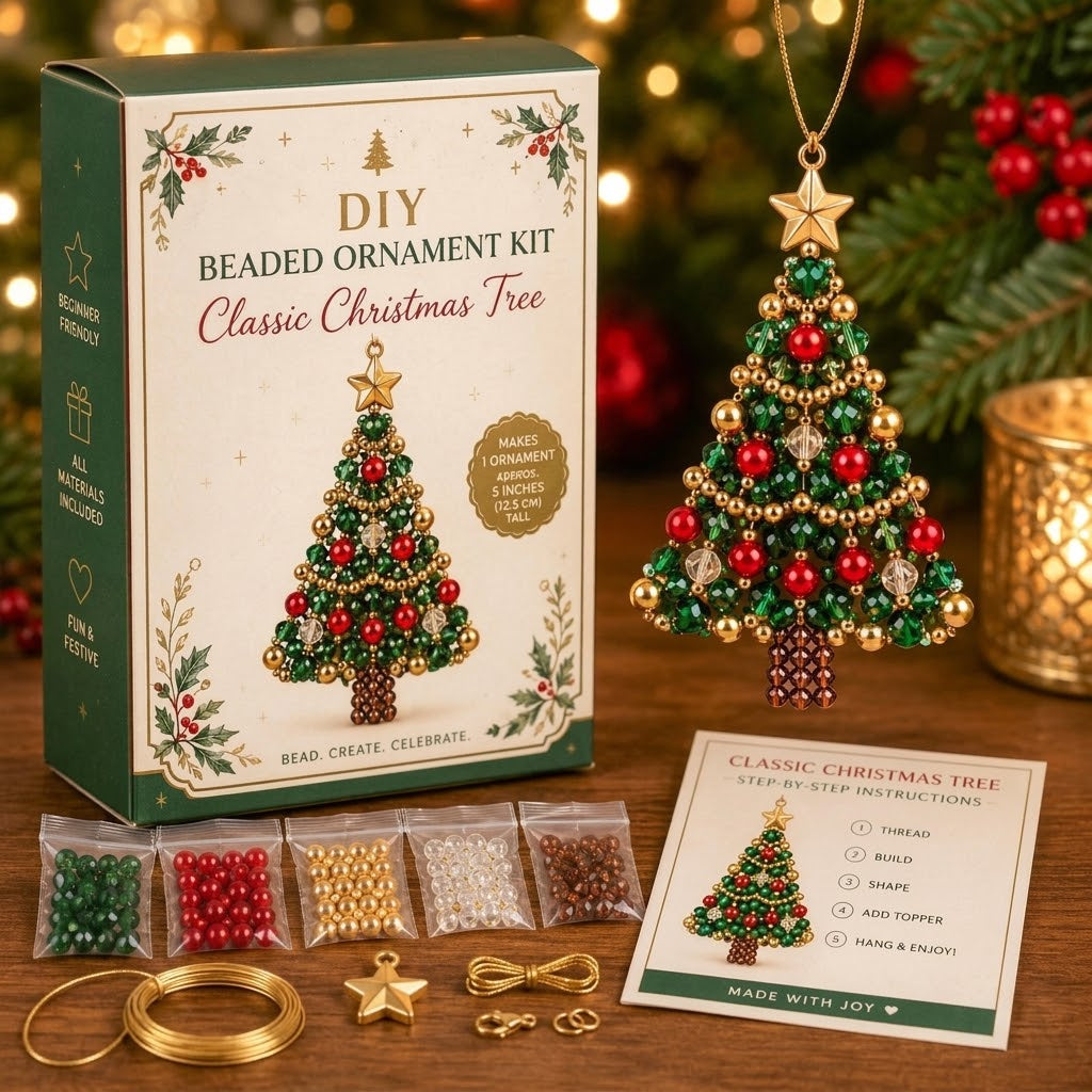 DIY kerstboomornament met kralen