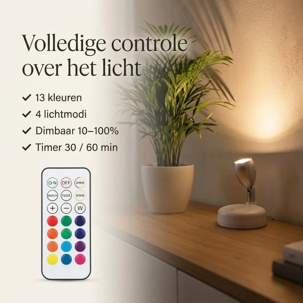 Draadloze plant uplight met afstandsbediening