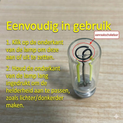 Draagbare Aanraakbediening Glasbol USB Nachtlamp